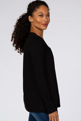 Black Pleated Front Layered Nursing Top