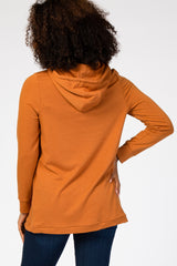 Rust Layered Front Nursing Fleece Hoodie