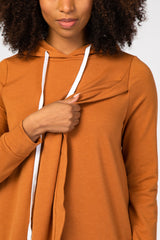 Rust Layered Front Nursing Fleece Hoodie