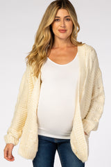 Ivory Cable Knit Maternity Cardigan