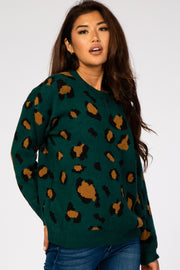 Forest Green Animal Print Sweater