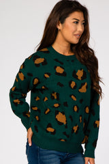 Forest Green Animal Print Sweater