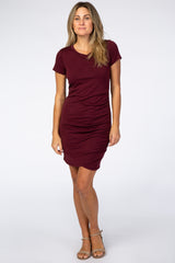 Burgundy Wrap T-Shirt Dress