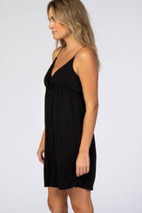 Black V-Neck Babydoll Sleep Dress