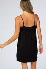 Black V-Neck Babydoll Sleep Dress