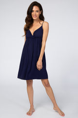 Navy V-Neck Babydoll Sleep Dress