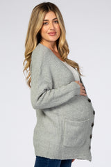 Light Olive Button Up Maternity Cardigan