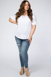 Blue Distressed Skinny Maternity Plus Jeans