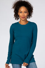 Teal Fitted Long Sleeve Tee