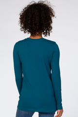 Teal Fitted Long Sleeve Tee