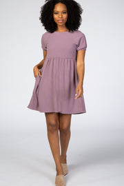 Lavender Ribbed Babydoll Dress