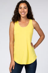 Yellow Rounded Hem Sleeveless Maternity Top