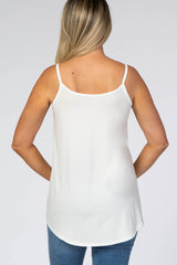 Ivory Basic Flowy Thin Strap Maternity Top