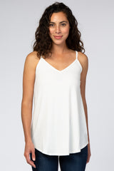 Ivory Basic Flowy Thin Strap Maternity Top