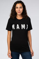 Black Short Sleeve MAMA Graphic Maternity Top