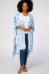 Light Blue Tie Dye Side Slit Coverup