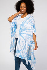 Light Blue Tie Dye Side Slit Coverup