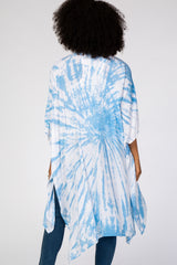 Light Blue Tie Dye Side Slit Coverup