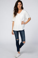 Ivory Pocket Front Dolman Top