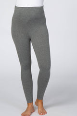 Heather Grey Foldover Waistband Maternity Leggings