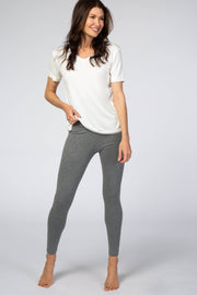 Heather Grey Foldover Waistband Leggings