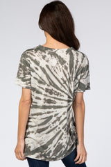 Charcoal Tie Dye Short Sleeve Top