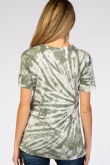 Olive Tie Dye Short Sleeve Maternity Top