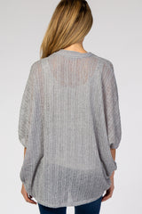 Grey Woven Knit Dolman Maternity Cover Up