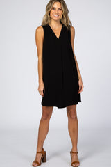 Black Chiffon Sleeveless Dress