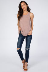 Mauve Knit Sleeveless Top