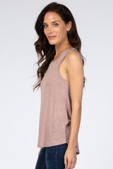 Mauve Knit Sleeveless Top