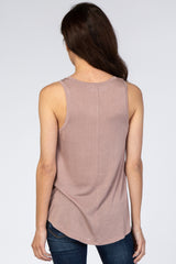 Mauve Knit Sleeveless Top