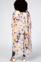 Light Peach Floral Chiffon Long Cover Up