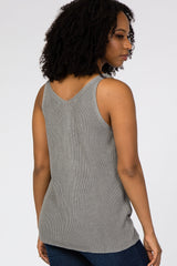 Charcoal V-Neck Sweater Tank Top