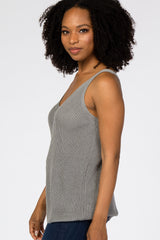 Charcoal V-Neck Sweater Tank Top