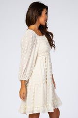 Ivory Swiss Dot Long Sleeve Dress