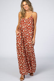 Rust Animal Print Maxi Dress