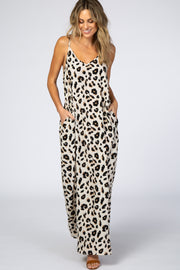 Ivory Animal Print Maxi Dress