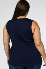 Navy Ladder Trim Plus Tank Top