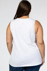 White Ladder Trim Plus Tank Top