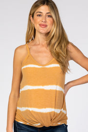 Yellow Tie Dye Striped Maternity Tank Top