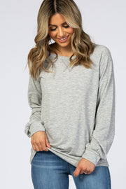 Heather Grey Soft Long Sleeve Top