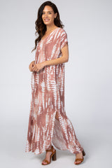 Mauve Tie Dye Maternity Maxi Dress