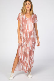 Mauve Tie Dye Maternity Maxi Dress