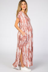 Mauve Tie Dye Maternity Maxi Dress