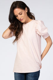 Pink Puff Sleeve Top