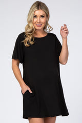 Black Crisscross Back Maternity Dress