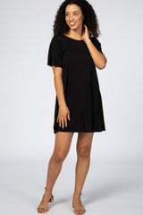 Black Crisscross Back Maternity Dress