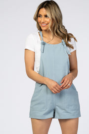 Light Blue Tie Knot Short Overalls