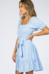 Light Blue Smocked Dress